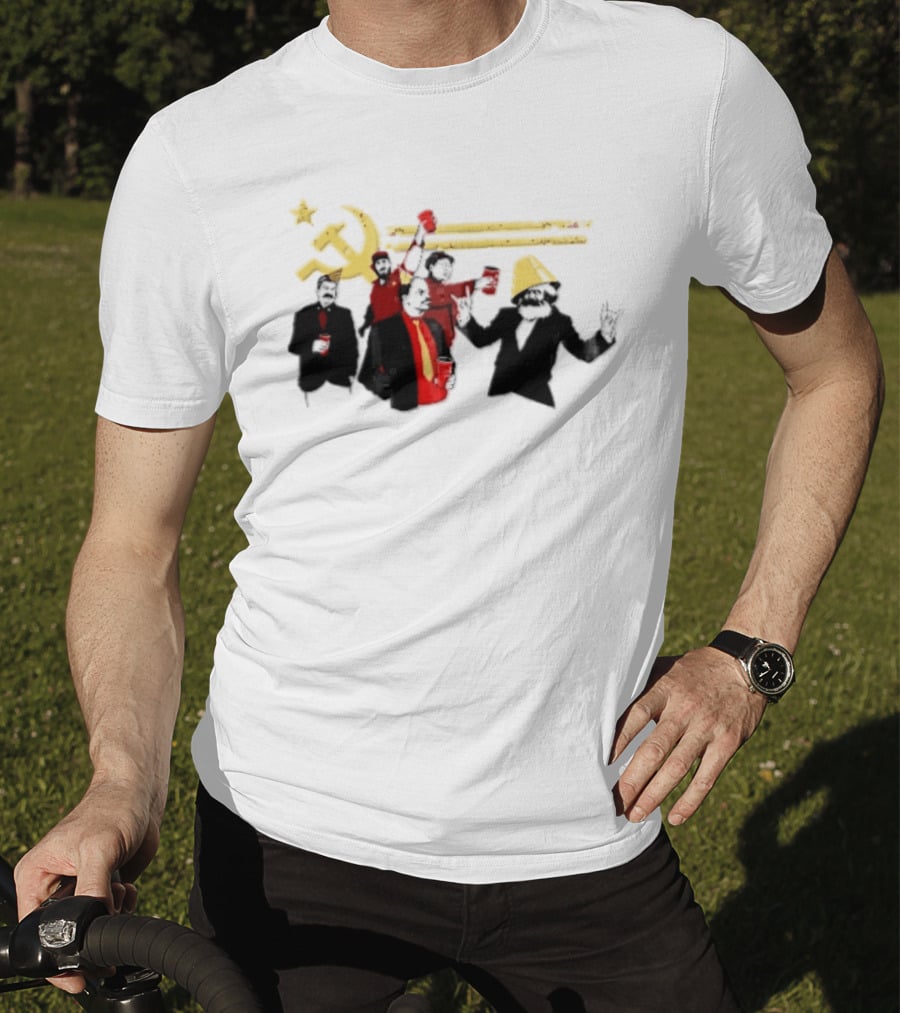 Communist Leaders Party Hammer Sickle Red Cups Star T-Shirt