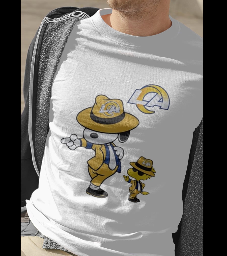 Los Angeles Rams Snoopy Woodstock LA Collaboration Dancing T-Shirt