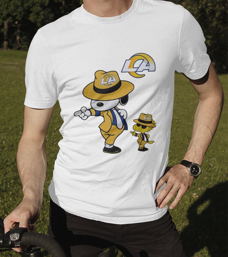 Los Angeles Rams Snoopy Woodstock LA Collaboration Dancing T-Shirt