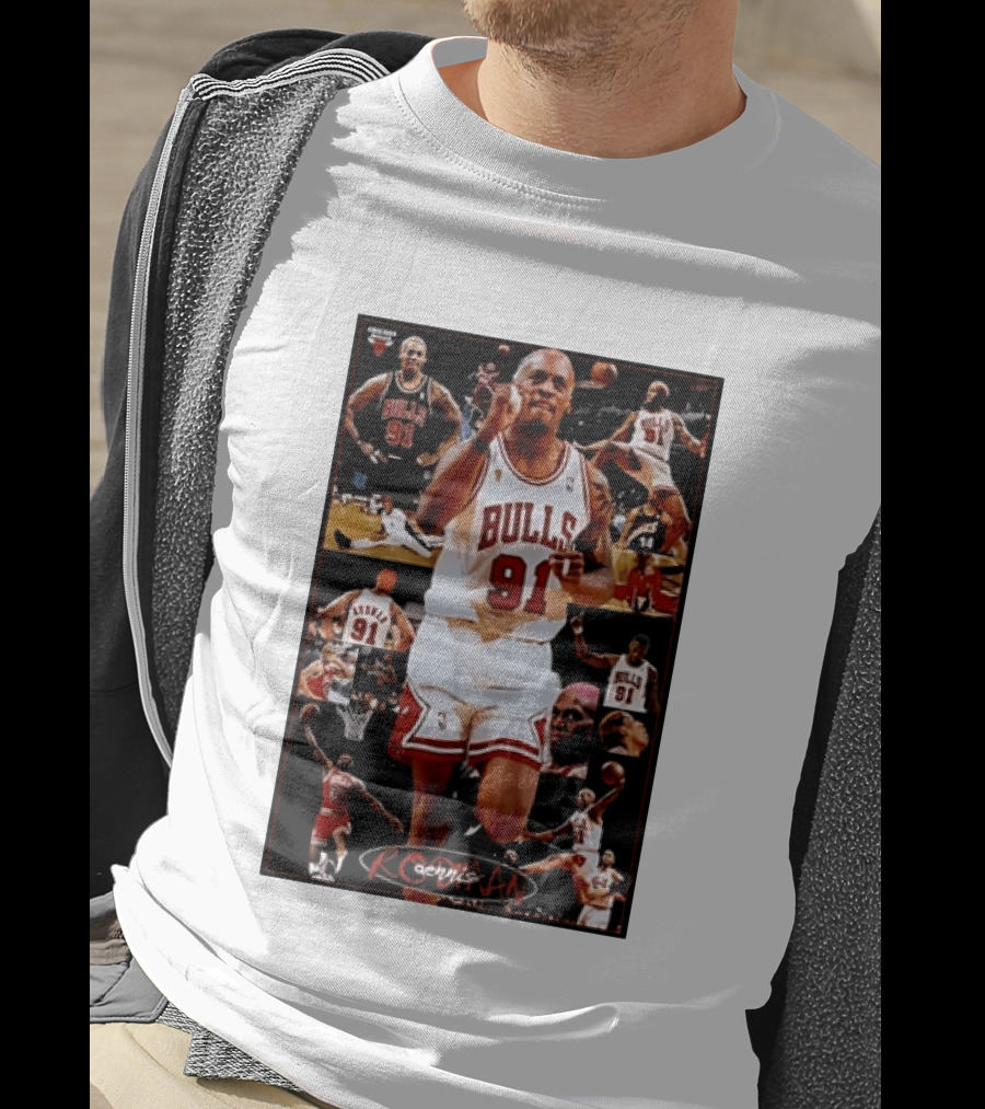 Dennis Rodman Chicago Bulls 91 Iconic NBA Basketball Highlights T-Shirt