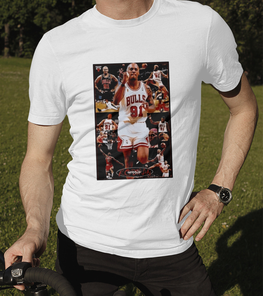 Dennis Rodman Chicago Bulls 91 Iconic NBA Basketball Highlights T-Shirt
