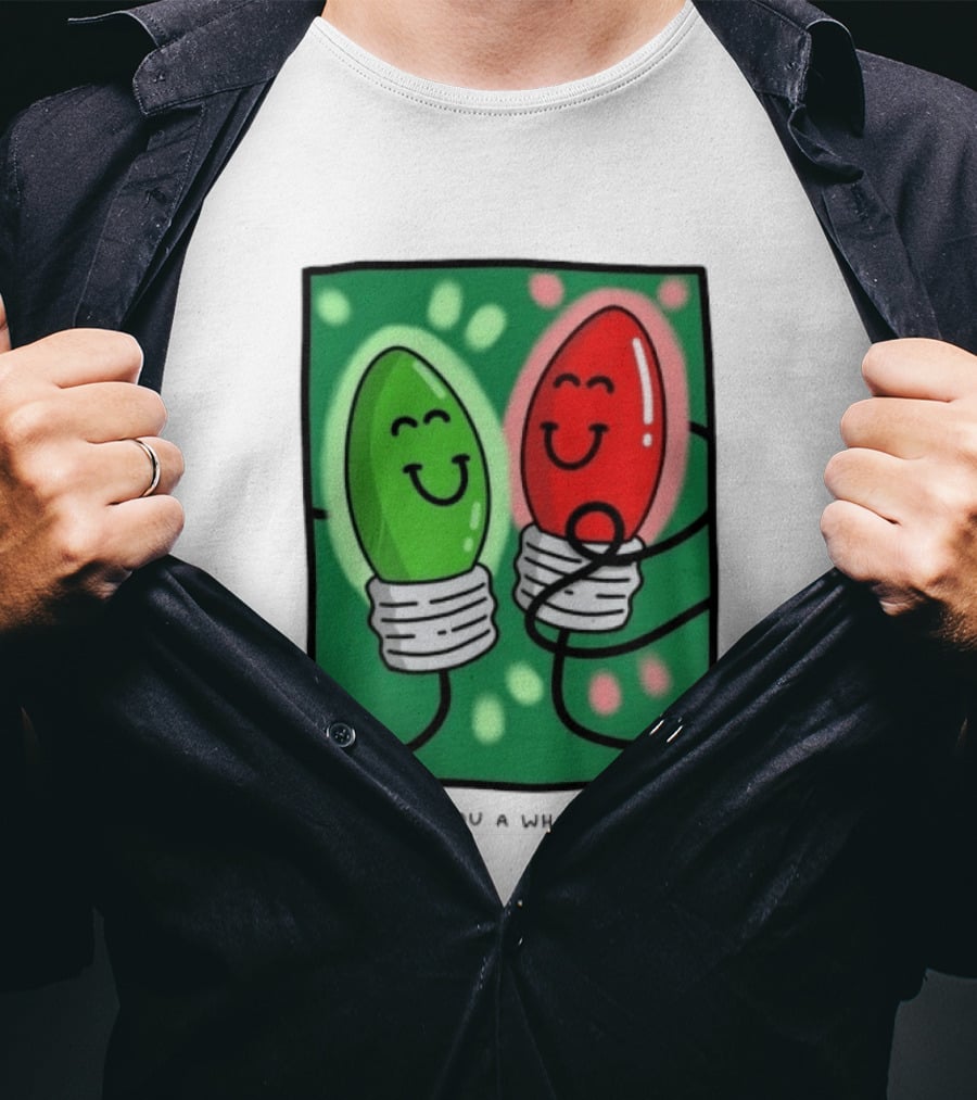 Love You A Whole Watt Christmas Light Bulb Couple T-Shirt