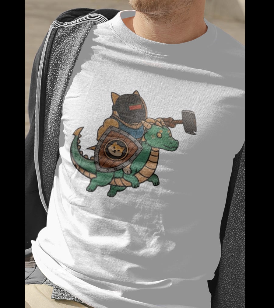 Doge Memes Warrior Dragon Ride Welding Mask Hammer And Shield T-Shirt
