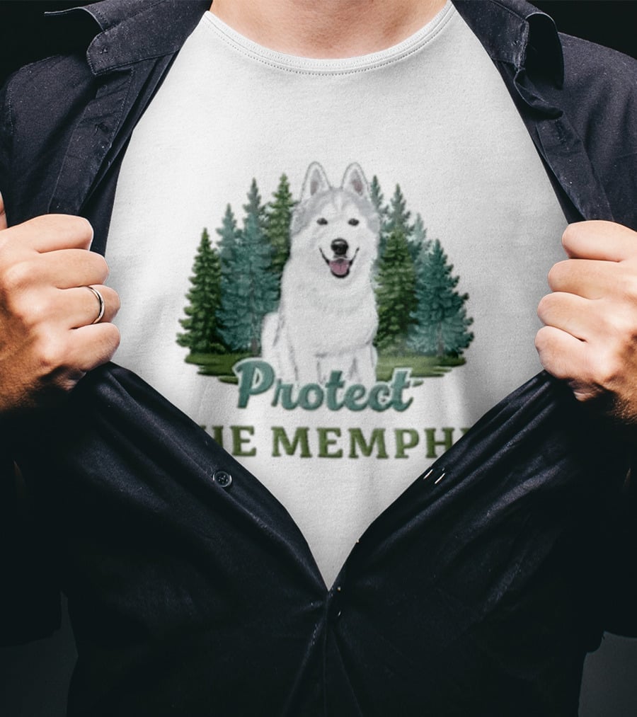 Protect The Memphis Husky Dog Forest Nature Animal T-Shirt