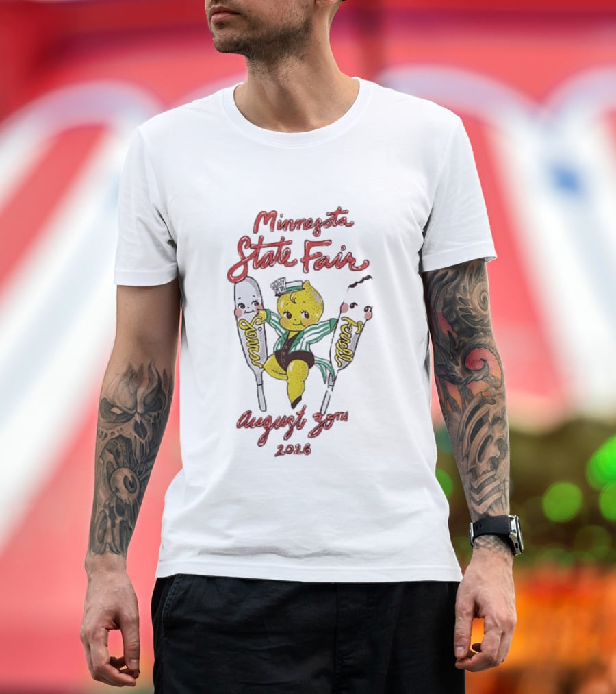 Minnesota State Fair August 30th 2026 Lemon Character With Corn Dogs T-Shirt