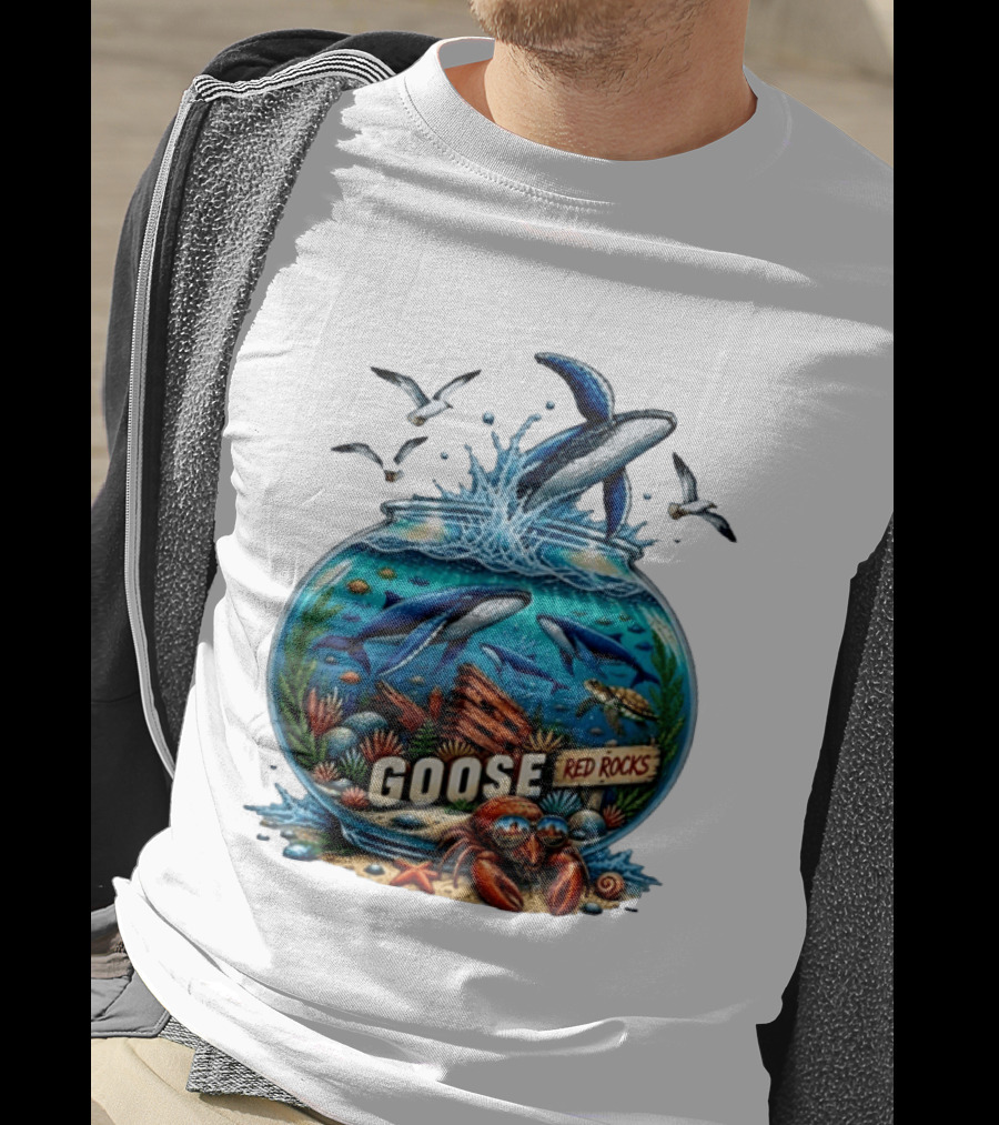 Goose Red Rocks Aquarium Whale Ocean Life Jam Band T-Shirt
