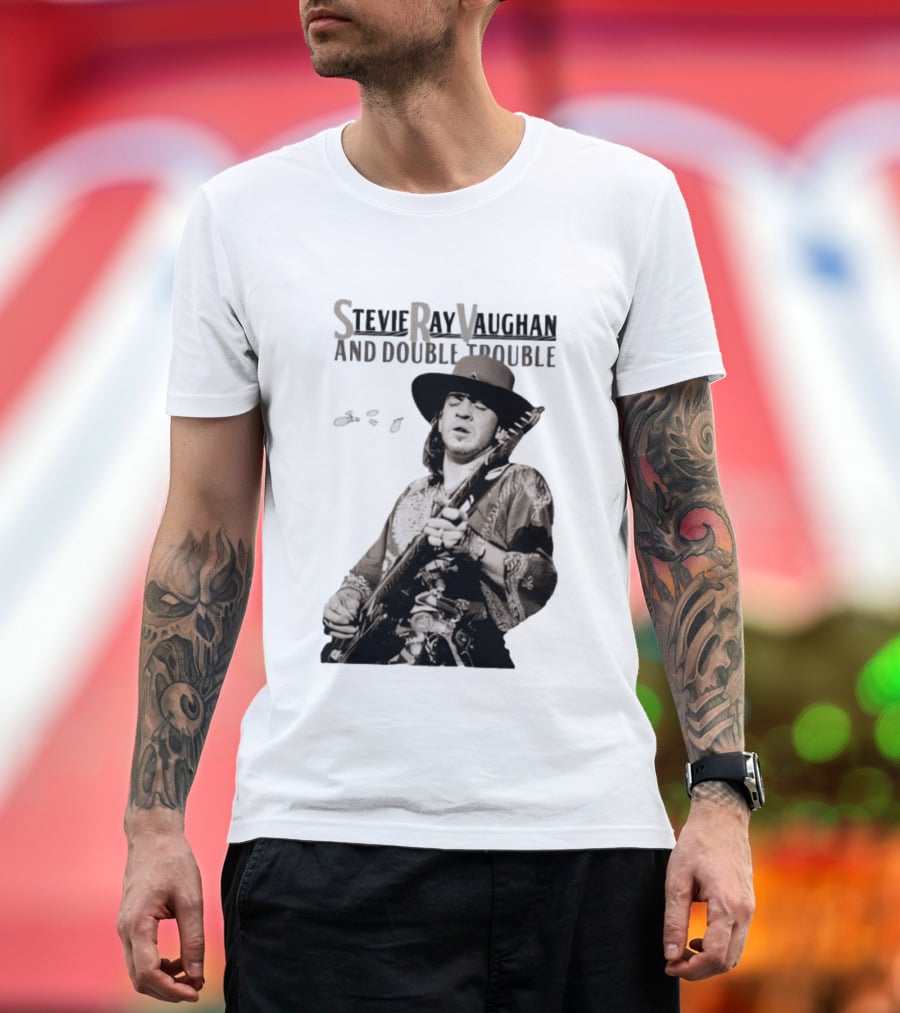 Stevie Ray Vaughan And Double Trouble Live Performance Image T-Shirt