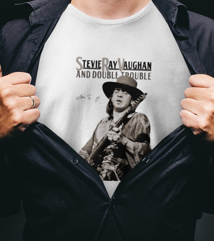Stevie Ray Vaughan And Double Trouble Live Performance Image T-Shirt