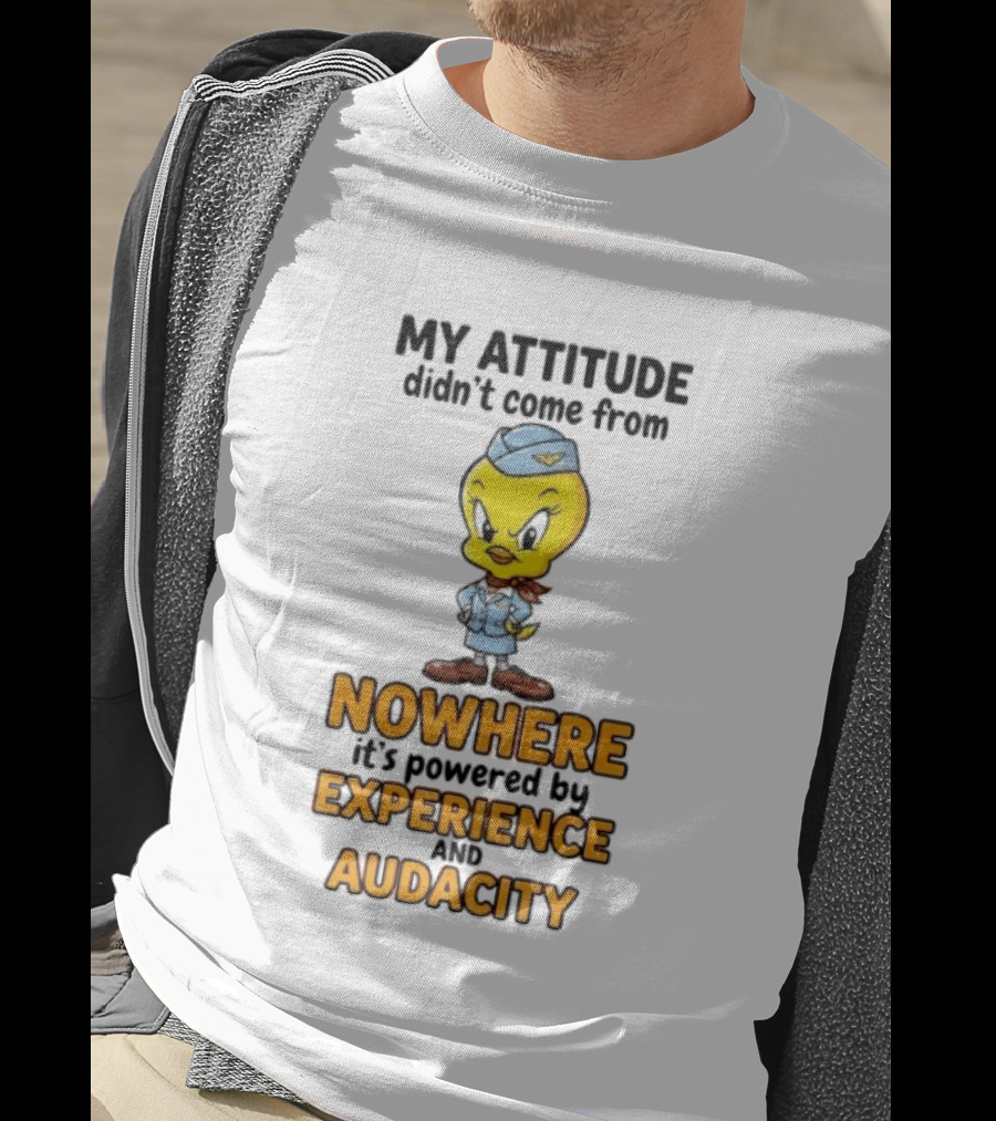 Tweety Bird My Attitude Didn't Come From Nowhere Powered By Experience And Audacity T-Shirt