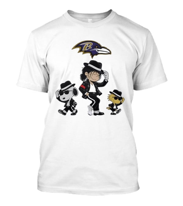Baltimore Ravens Snoopy Charlie Brown Woodstock Pop Rock Dance T-Shirt