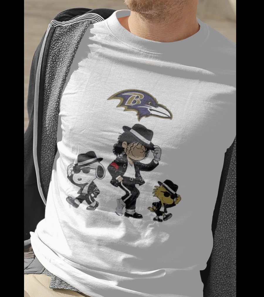 Baltimore Ravens Snoopy Charlie Brown Woodstock Pop Rock Dance T-Shirt
