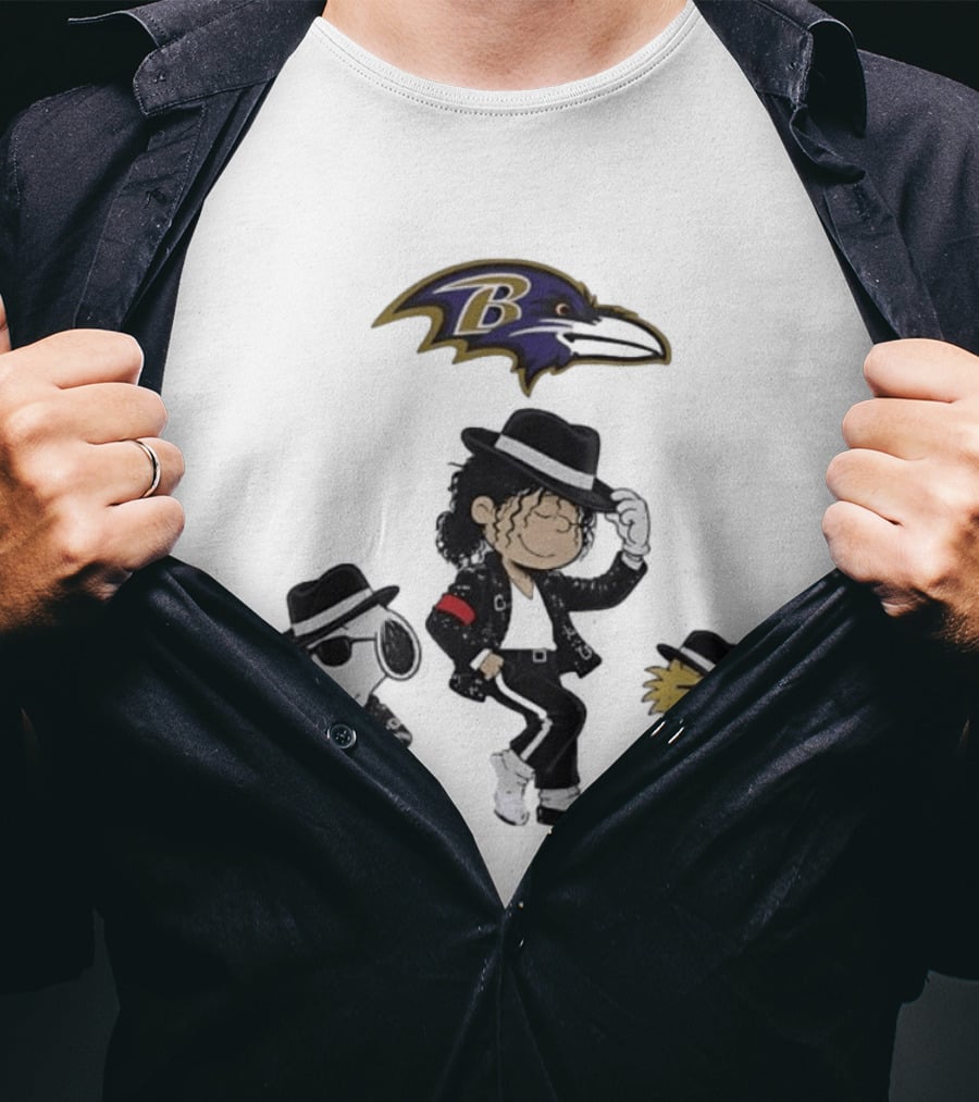 Baltimore Ravens Snoopy Charlie Brown Woodstock Pop Rock Dance T-Shirt
