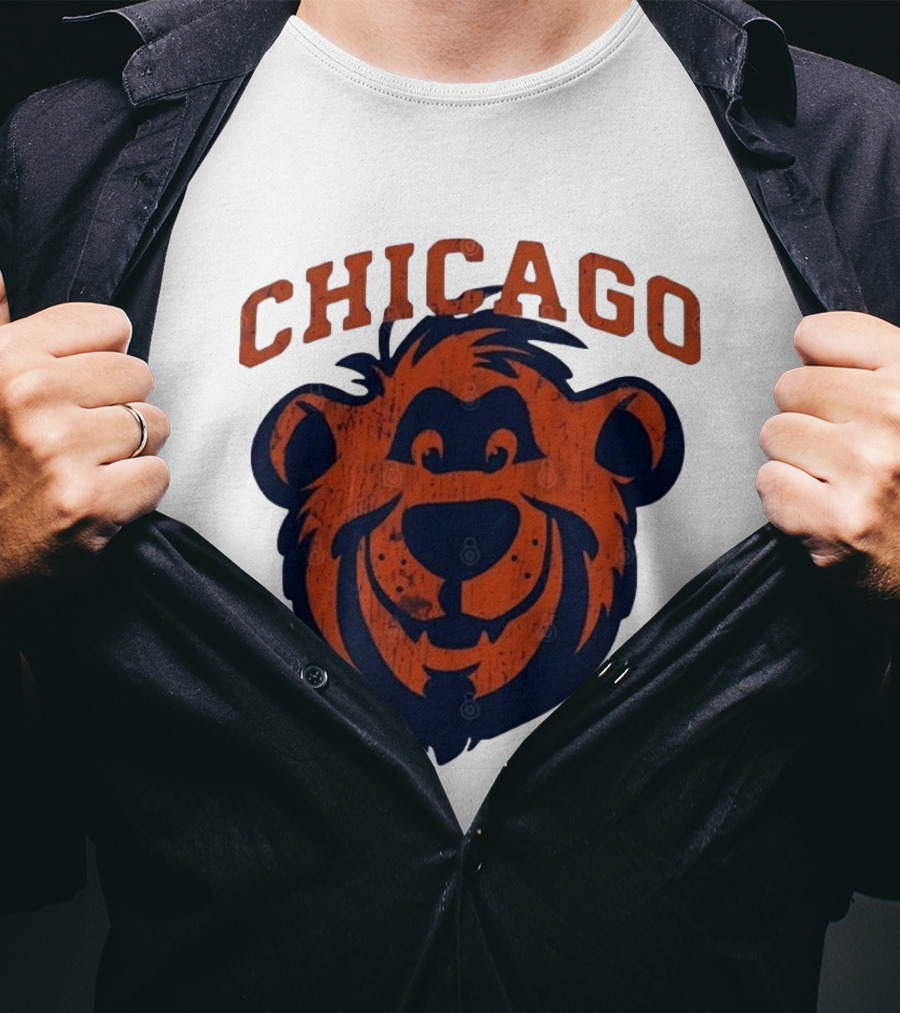 Chicago Bears Distressed Bear Face T-Shirt