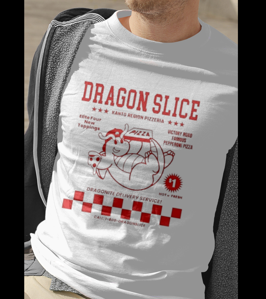 Dragon Slice Kanto Region Pizzeria Dragonite Delivery Service Number One Pokechef T-Shirt
