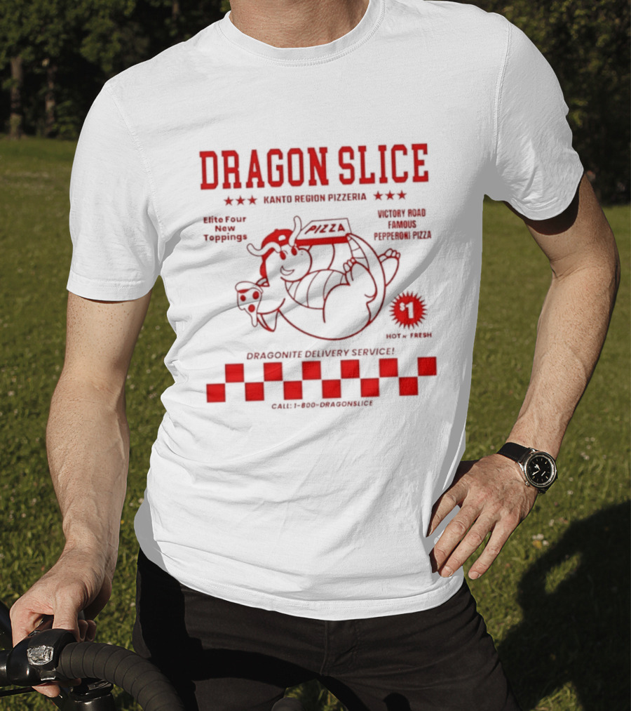 Dragon Slice Kanto Region Pizzeria Dragonite Delivery Service Number One Pokechef T-Shirt