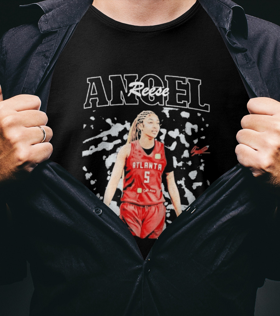 Angel Reese Atlanta No. 5 Basketball Star Burst T-Shirt