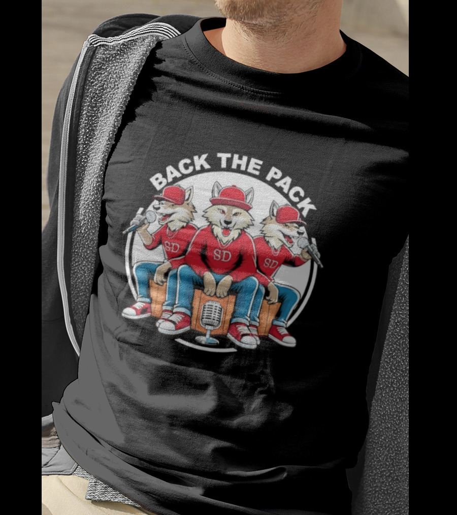Back The Pack SD Wolf Rap Crew Hip Hop Trio Performance T-Shirt