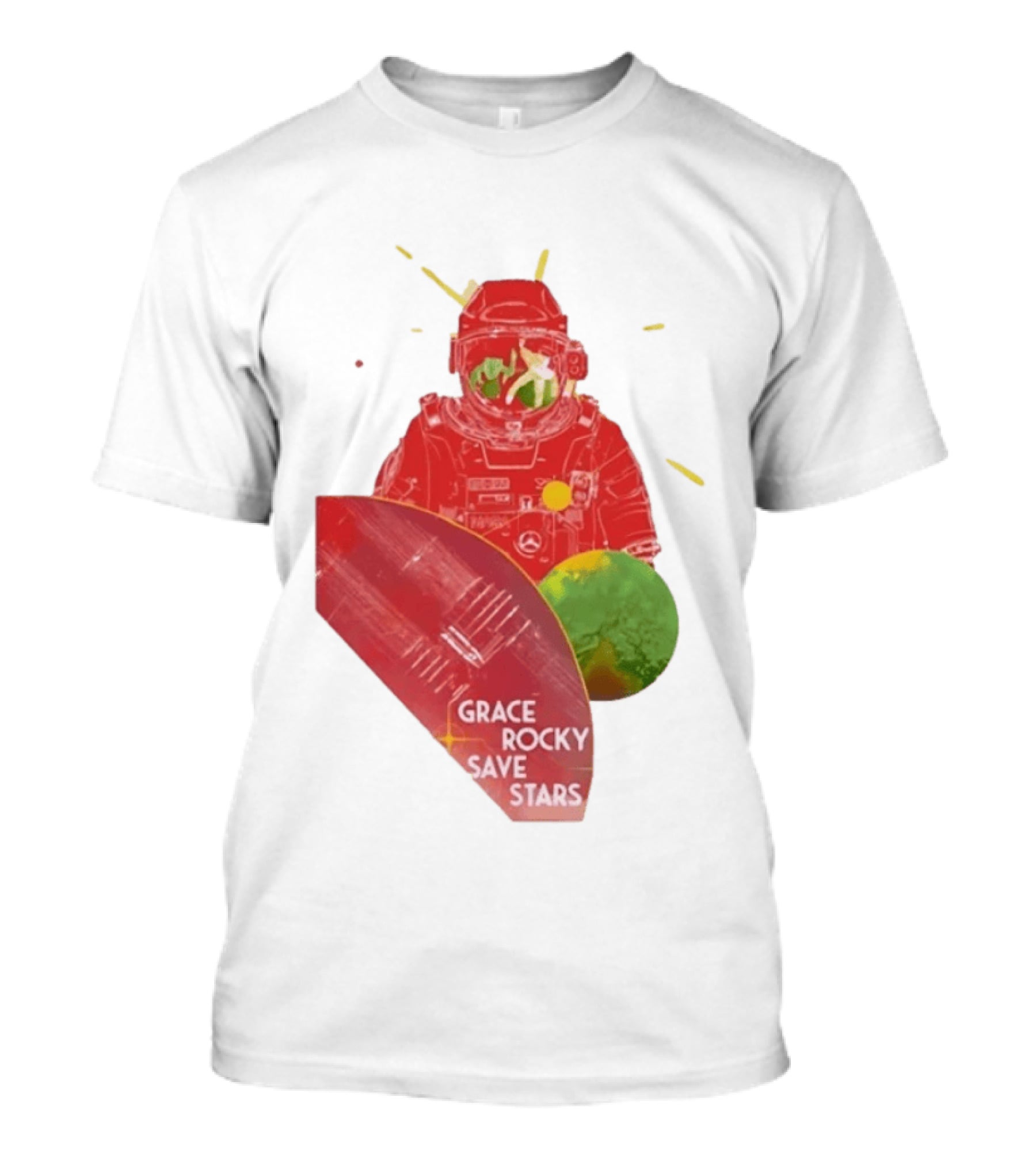 Grace Rocky Save Stars NASA Astronaut Space Adventure T-Shirt