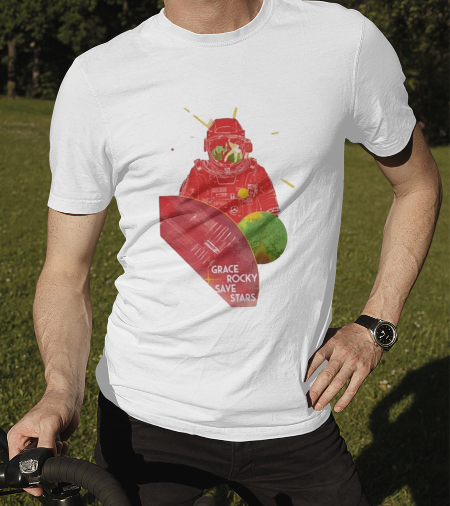 Grace Rocky Save Stars NASA Astronaut Space Adventure T-Shirt
