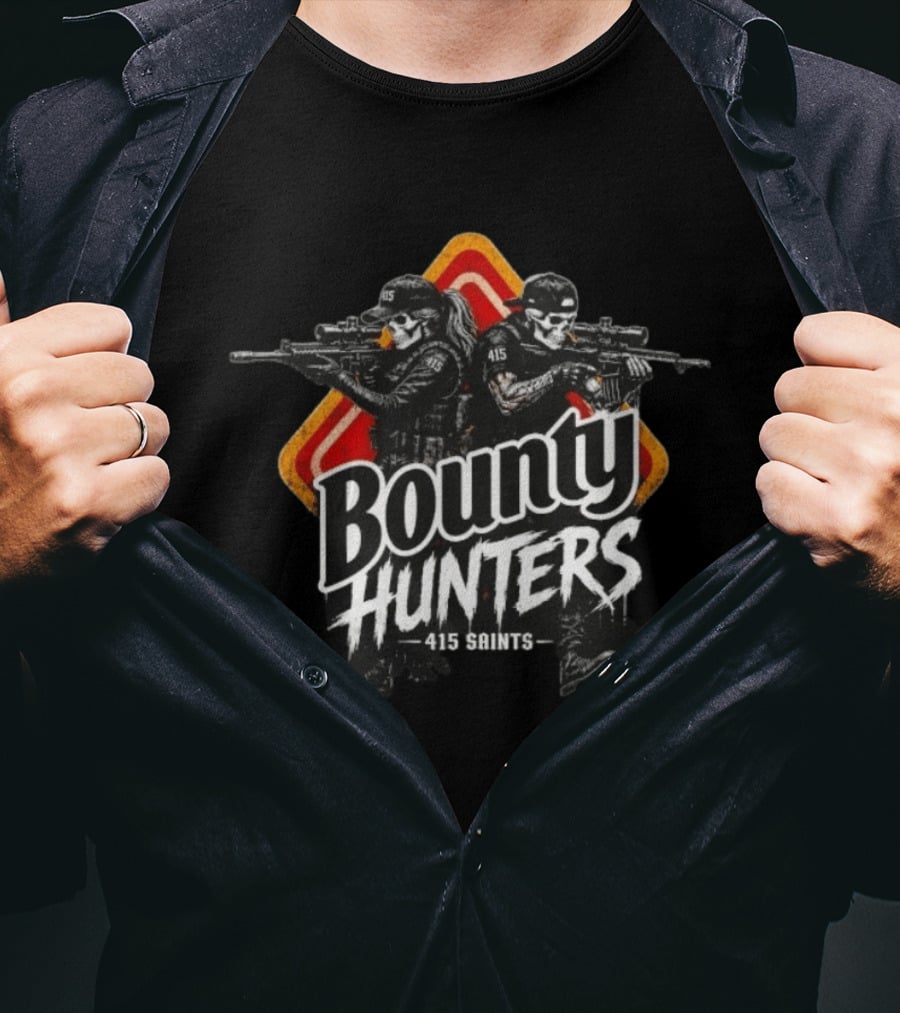 Bounty Hunters 415 Saints Skull Tactical Team Duo T-Shirt