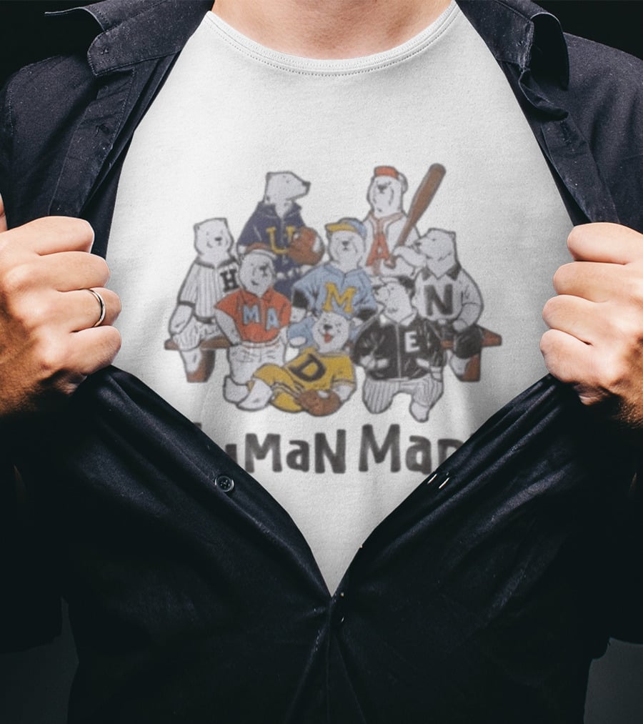 HuMan MaDe Streetwear Baseball Bears Nigo Collection T-Shirt