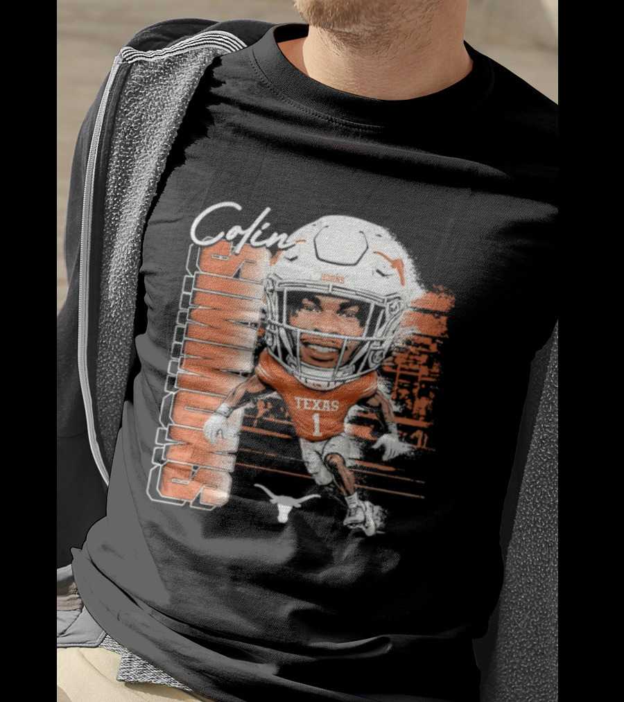 Colin Simmons Texas Longhorns Football Player Number 1 Distressed T-Shirt