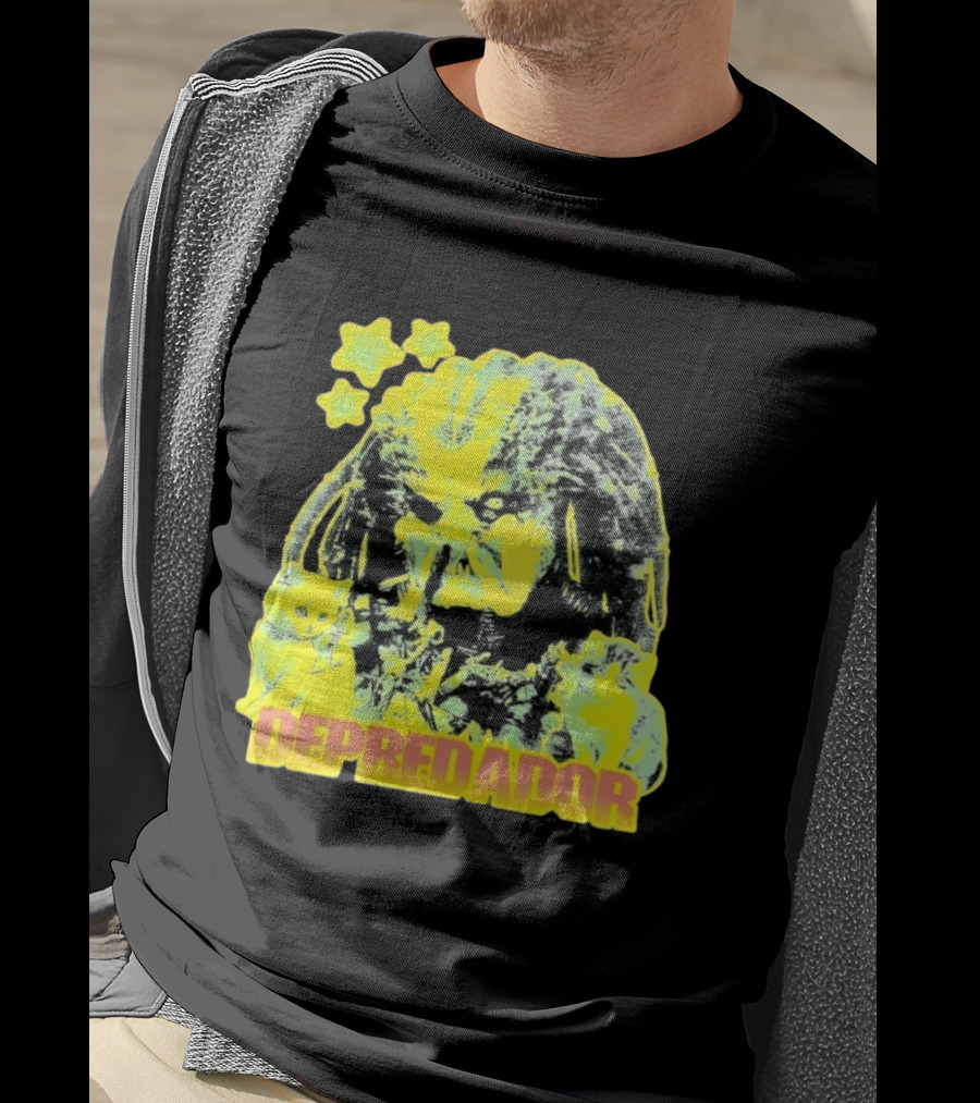 Depredador Predator Sci Fi With Kittens And Stars T-Shirt