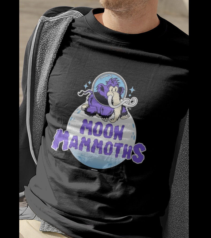 Moon Mammoths Purple Space Elephant Creature Astronaut T-Shirt
