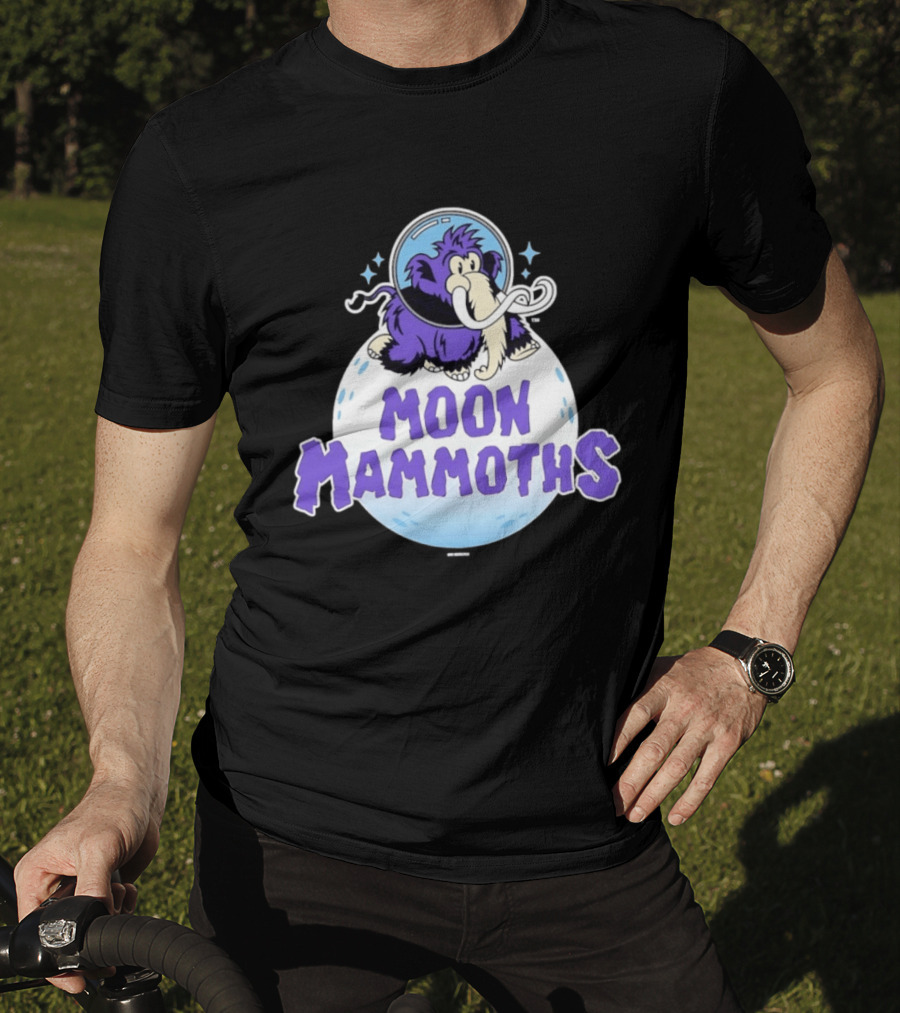 Moon Mammoths Purple Space Elephant Creature Astronaut T-Shirt