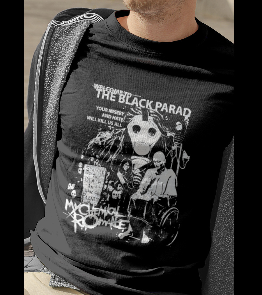 My Chemical Romance The Black Parade Tour Souvenir Mask Skeleton T-Shirt