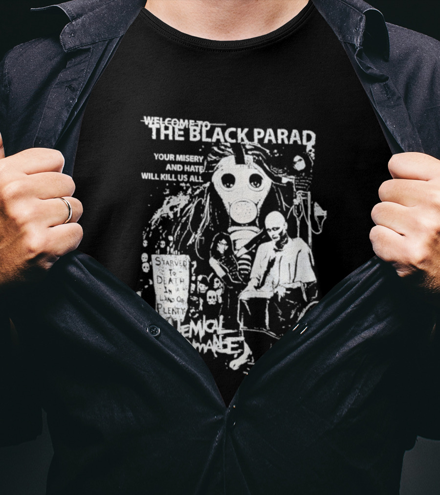 My Chemical Romance The Black Parade Tour Souvenir Mask Skeleton T-Shirt
