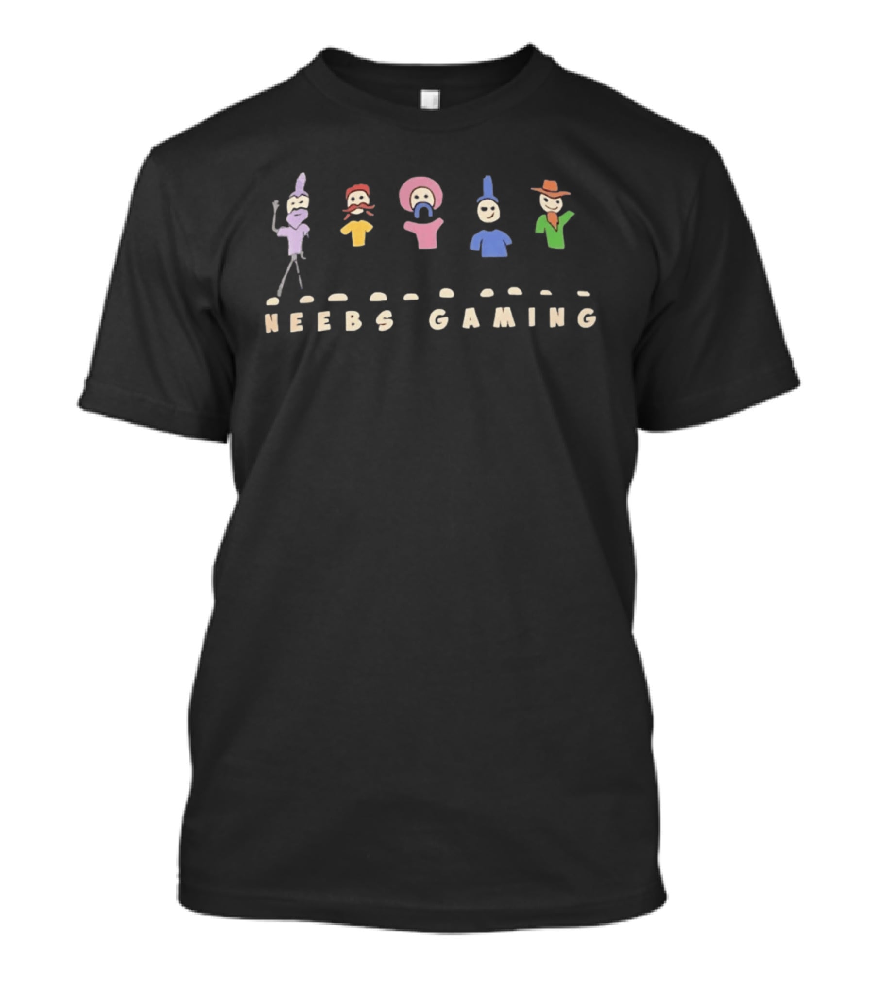 Neebs Gaming Stick Figure Crew Characters T-Shirt