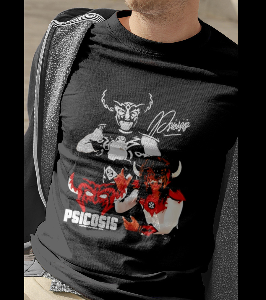 Psicosis Suprema Lucha Libre Wrestling Demon Mask Signature T-Shirt