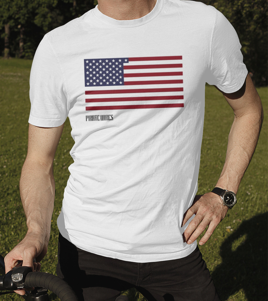 Pirate Wires 1776 American Flag Lunar Position Relative To Earth T-Shirt