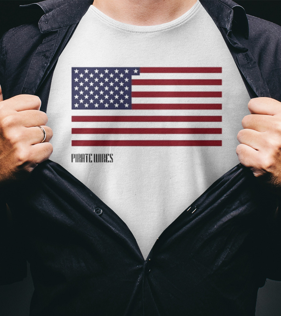 Pirate Wires 1776 American Flag Lunar Position Relative To Earth T-Shirt