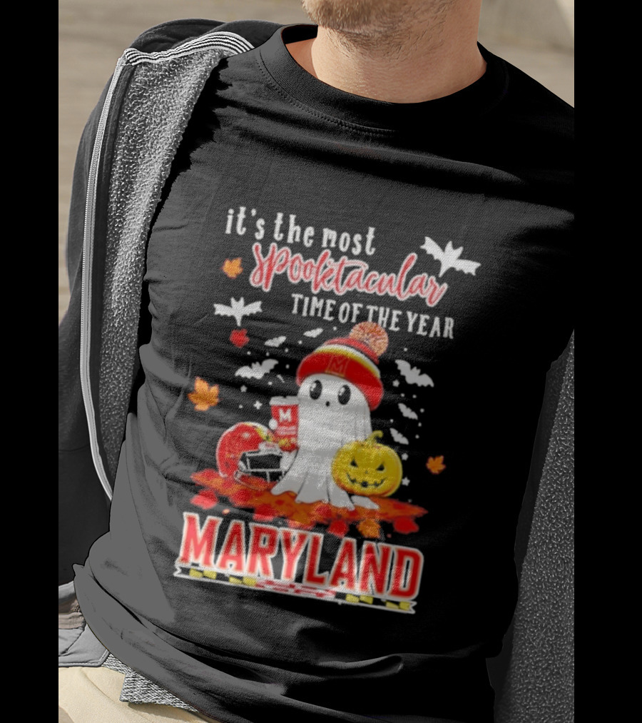 Maryland Terrapins Halloween 2026 Most Spooktacular Time Of The Year Ghost T-Shirt