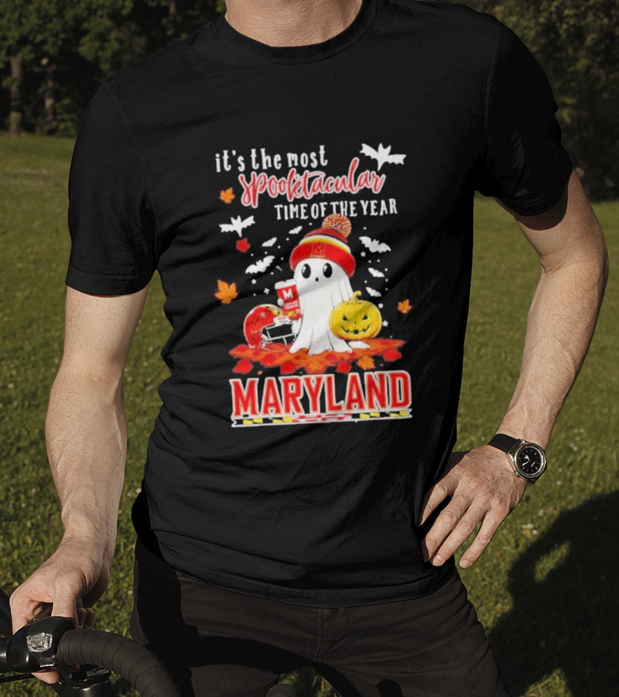 Maryland Terrapins Halloween 2026 Most Spooktacular Time Of The Year Ghost T-Shirt