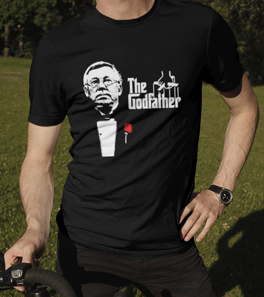 Sir Alex Ferguson The Godfather Tribute With Red Rose T-Shirt