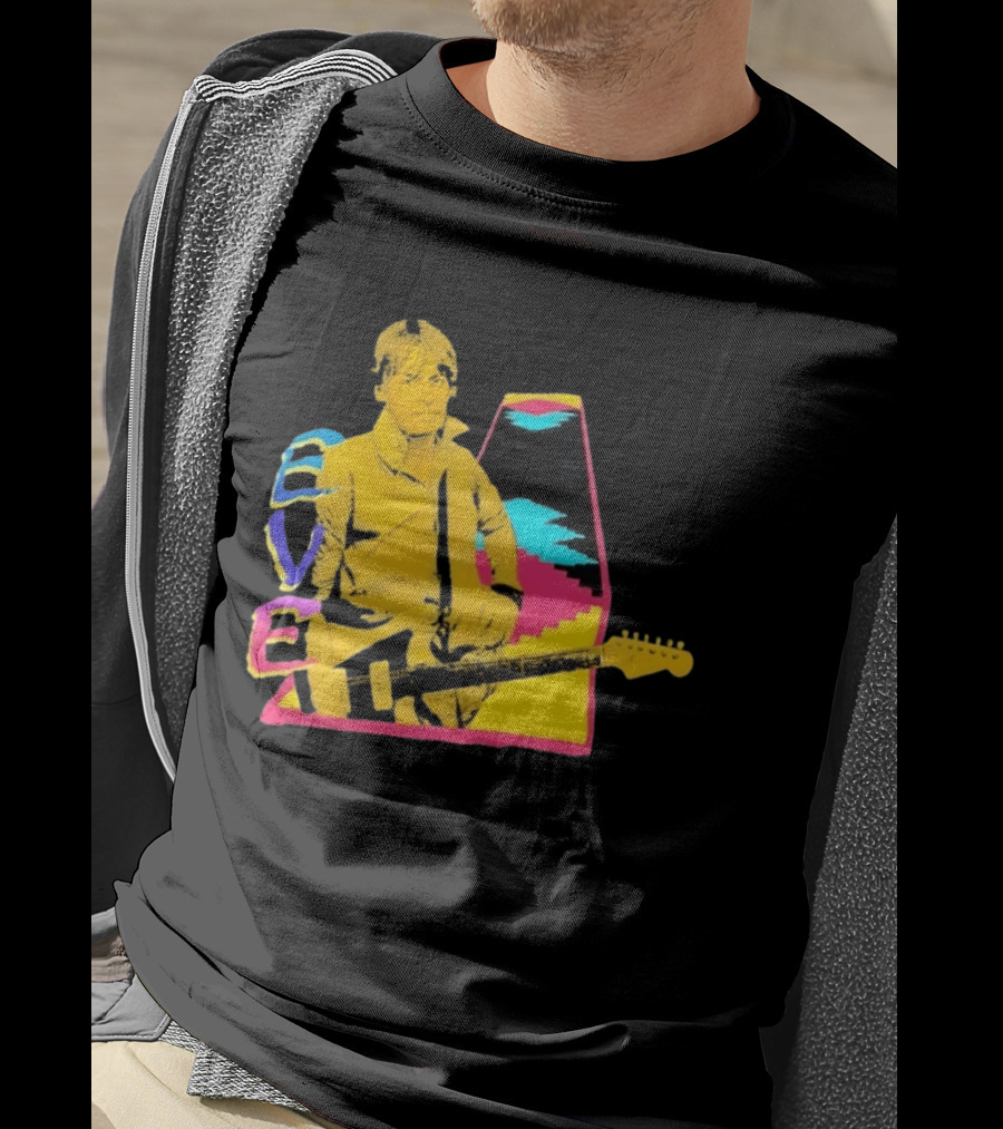 Steve Perry 80s Rock Vibes Retro Guitar T-Shirt