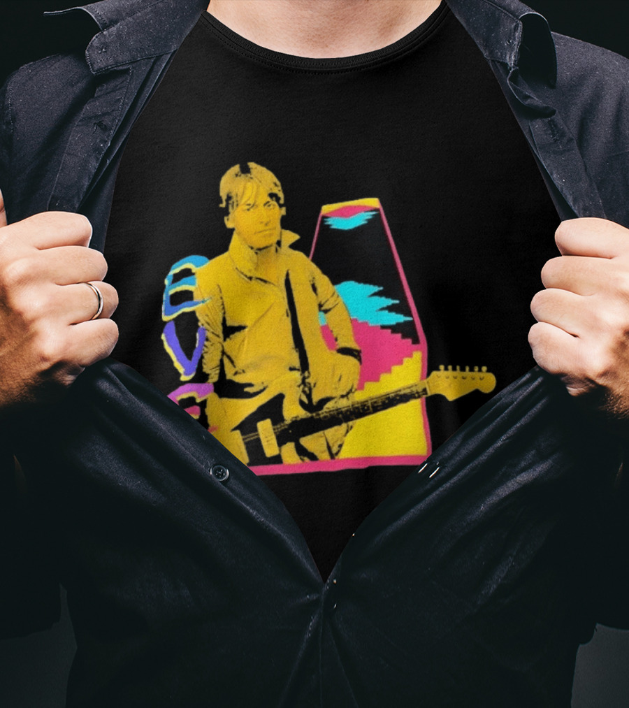 Steve Perry 80s Rock Vibes Retro Guitar T-Shirt