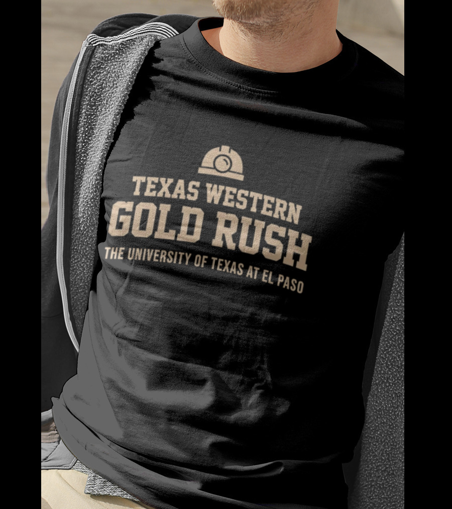 Texas Western Gold Rush The University Of Texas At El Paso Helmet T-Shirt