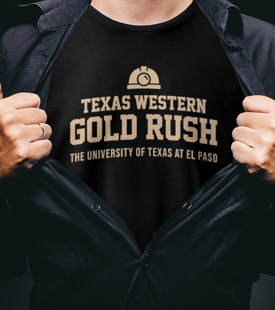 Texas Western Gold Rush The University Of Texas At El Paso Helmet T-Shirt