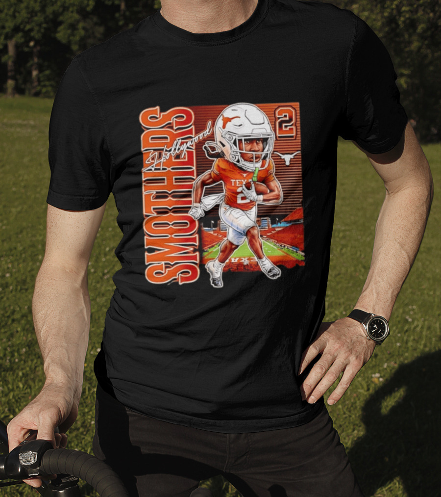 Hollywood Smothers Texas Longhorns Number 2 Football Player Action T-Shirt