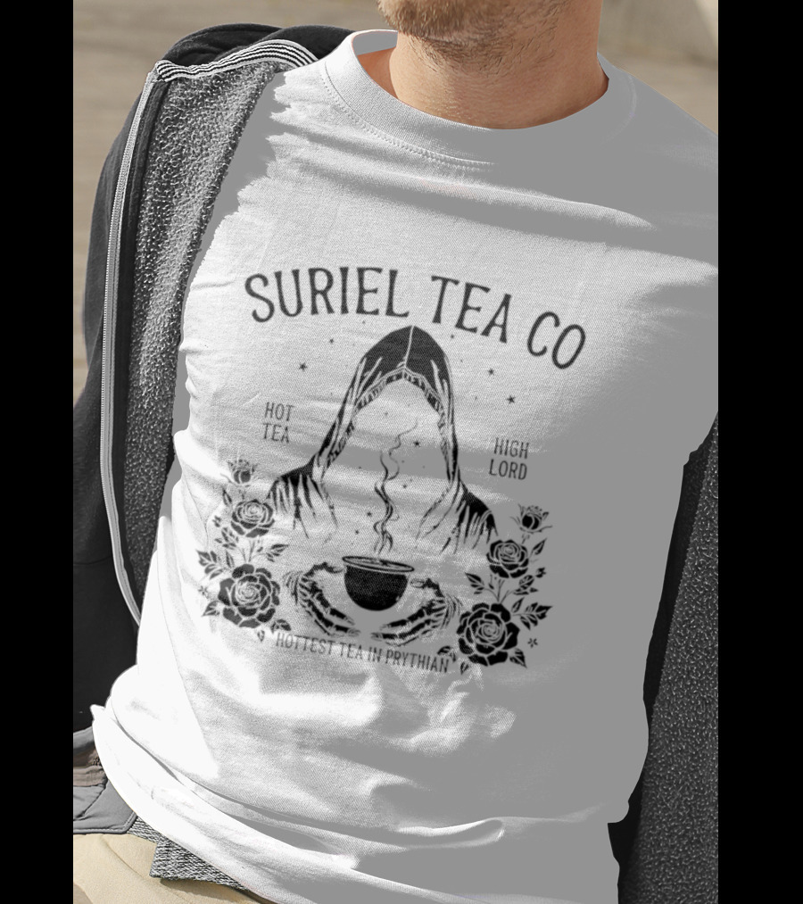 Suriel Tea Co Hot Tea High Lord Hottest Tea In Prythian Floral Hooded Figure T-Shirt