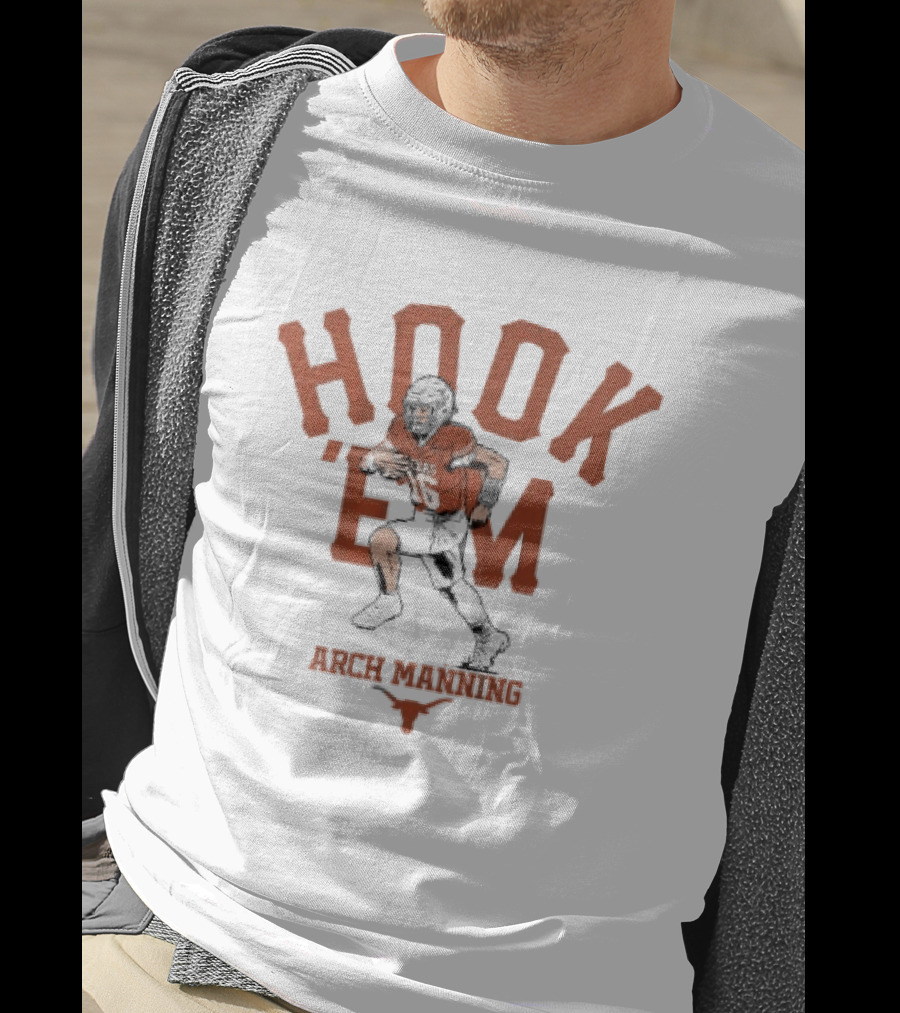 Texas Longhorns Hook 'Em Arch Manning Football T-Shirt