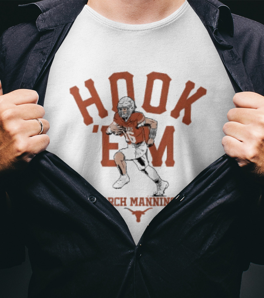 Texas Longhorns Hook 'Em Arch Manning Football T-Shirt