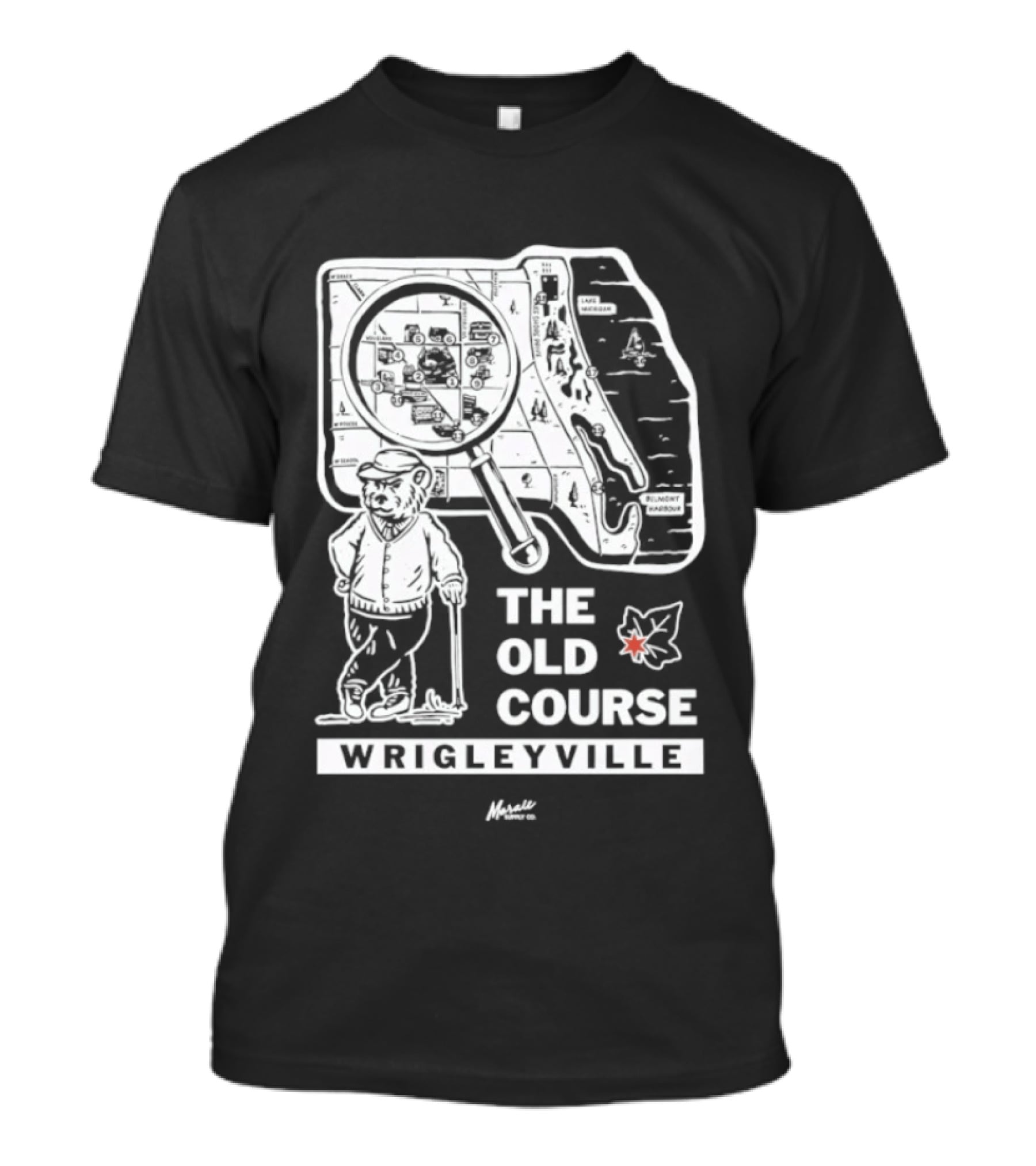 The Old Course Chicago Map Wrigleyville Baseball Landmark T-Shirt