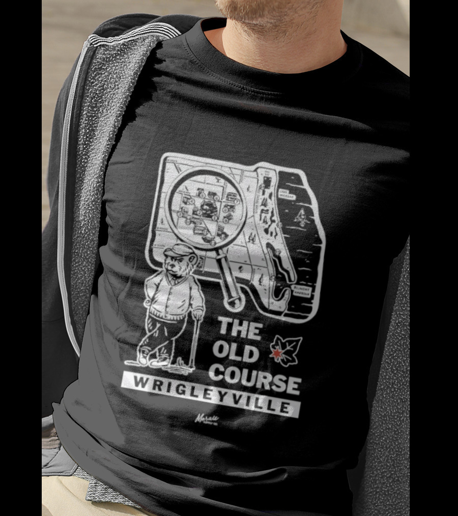 The Old Course Chicago Map Wrigleyville Baseball Landmark T-Shirt