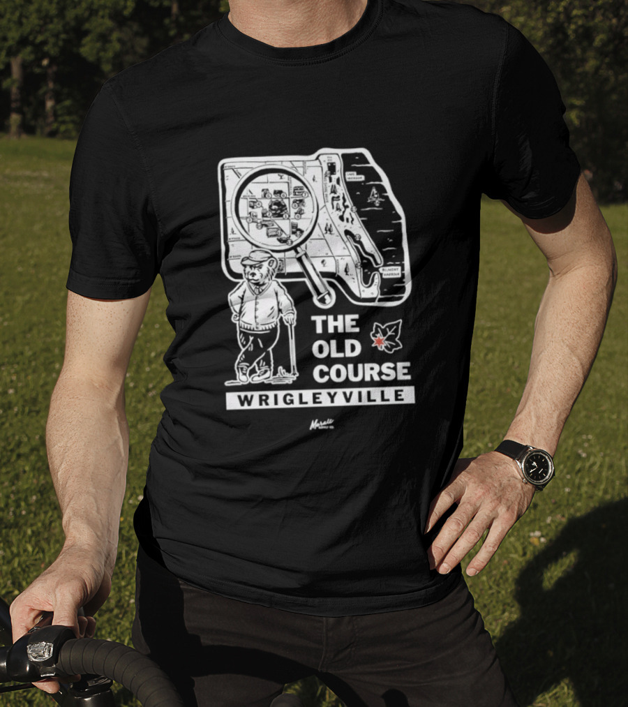 The Old Course Chicago Map Wrigleyville Baseball Landmark T-Shirt