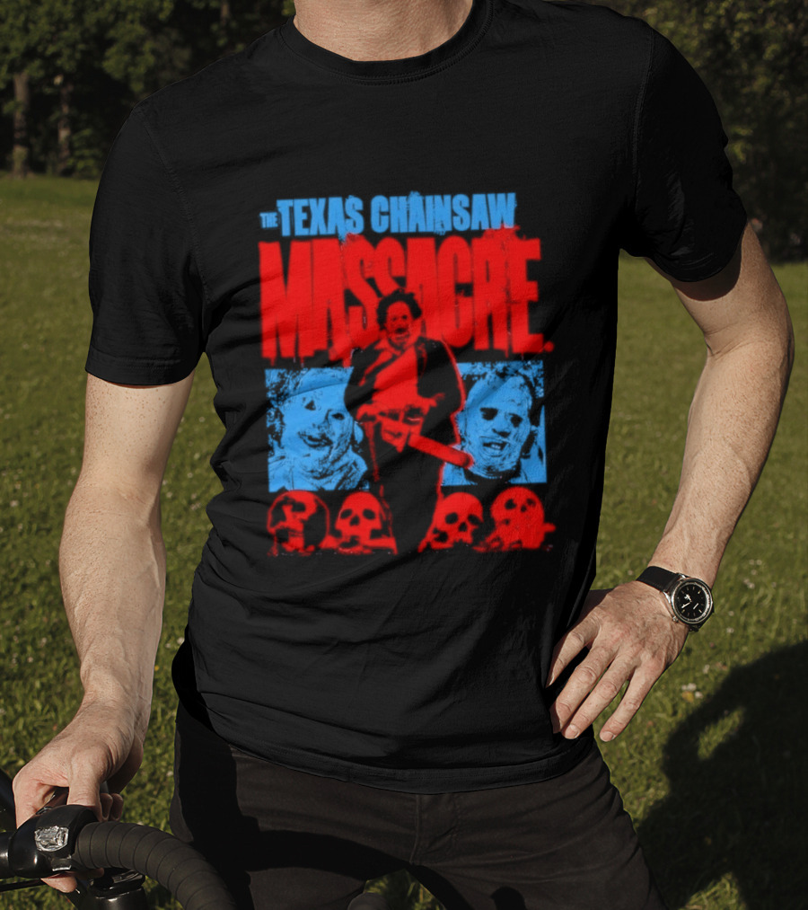 The Texas Chainsaw Massacre Leatherface Horror Movie Skulls Scene T-Shirt